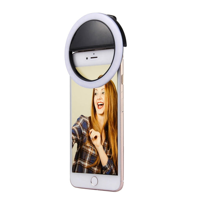 Charging Selfie Beauty Light For iPhone, Galaxy, Huawei, Xiaomi, LG, HTC and Other Smart Phones with Adjustable Clip & USB Cable