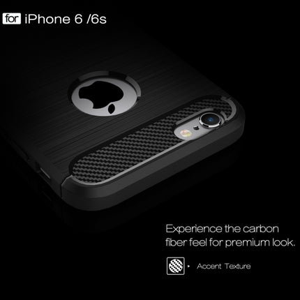 For iPhone 6 & 6s Brushed Texture Fiber TPU Rugged Armor Protective Case, For iPhone 6 & 6s, For 6 & 6s