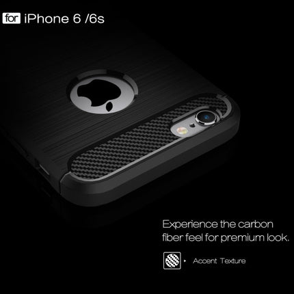 For iPhone 6 & 6s Brushed Texture Fiber TPU Rugged Armor Protective Case, For iPhone 6 & 6s