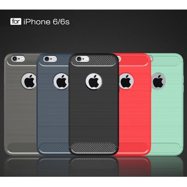 For iPhone 6 & 6s Brushed Texture Fiber TPU Rugged Armor Protective Case, For iPhone 6 & 6s
