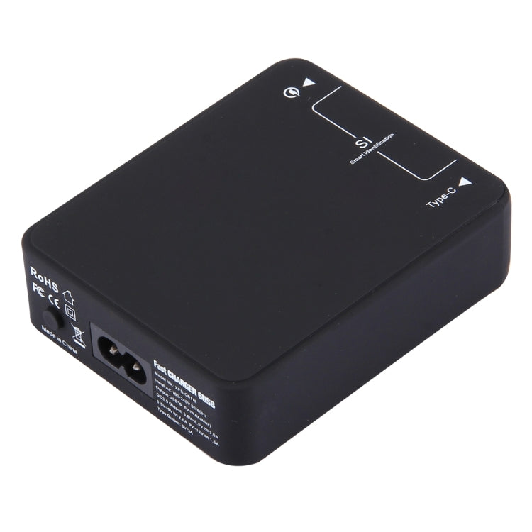 Q8118 1 Quick Charge 3.0 + 4 Smart Identification USB + 1 USB-C / Type-C 3.1 Desktop USB Charger