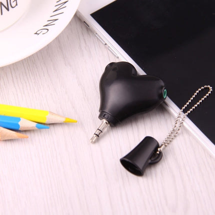 1 Male to 2 Females 3.5mm Jack Plug Multi-function Heart Shaped Earphone Audio Video Splitter Adapter with Key Chain for iPhone, iPad, iPod, Samsung, Xiaomi, HTC and Other 3.5 mm Audio Interface Electronic Digital Products