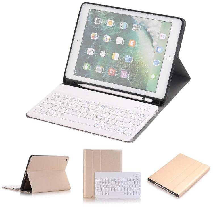 Detachable Bluetooth Keyboard + Horizontal Flip Leather Tablet Case with Holder & Pencil Holder for iPad Pro 9.7 inch, iPad Air, iPad Air 2, iPad 9.7 inch (2017), iPad 9.7 inch (2018), A07B Rose Gold, A07B Black, A07B Gold, A07B Blue