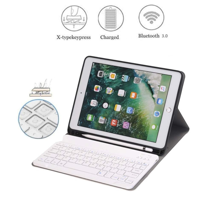 Detachable Bluetooth Keyboard + Horizontal Flip Leather Tablet Case with Holder & Pencil Holder for iPad Pro 9.7 inch, iPad Air, iPad Air 2, iPad 9.7 inch (2017), iPad 9.7 inch (2018), A07B Rose Gold, A07B Black, A07B Gold, A07B Blue