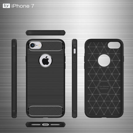 For  iPhone 8 & 7  Brushed Texture Fiber TPU Rugged Armor Protective Case