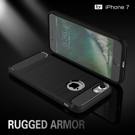 For  iPhone 8 & 7  Brushed Texture Fiber TPU Rugged Armor Protective Case
