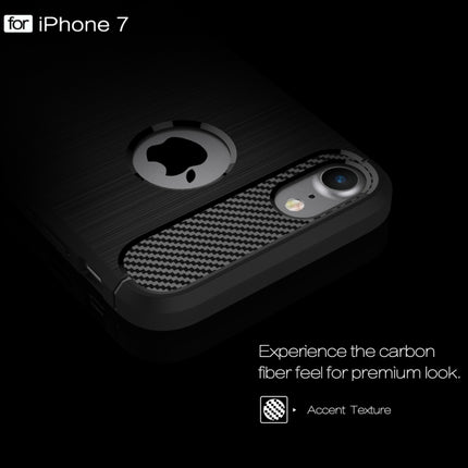 For  iPhone 8 & 7  Brushed Texture Fiber TPU Rugged Armor Protective Case