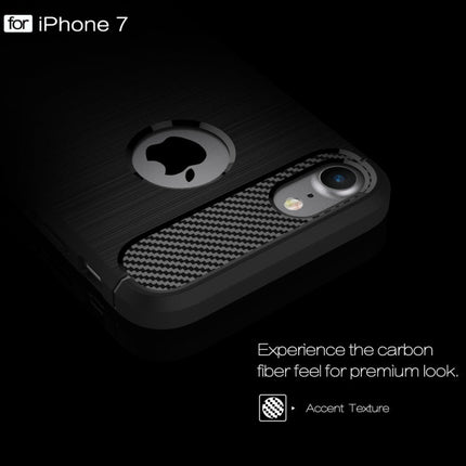 For  iPhone 8 & 7  Brushed Texture Fiber TPU Rugged Armor Protective Case, For iPhone 8 & 7