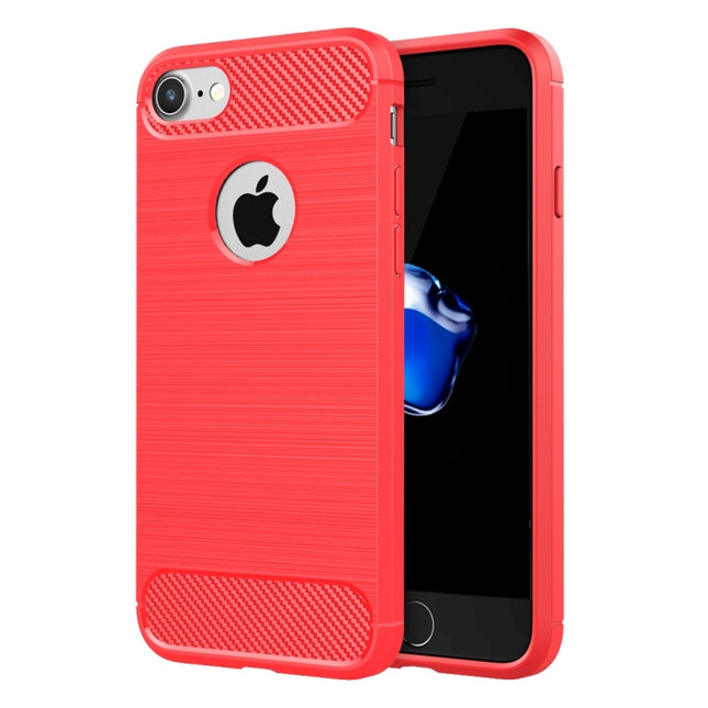For  iPhone 8 & 7  Brushed Texture Fiber TPU Rugged Armor Protective Case
