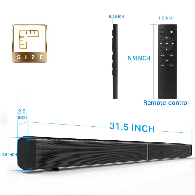 Soundbar LP-09 (CE0148) Home Theater Bluetooth Wireless Sound Bar Speaker with Remote Control, CE0148 Black