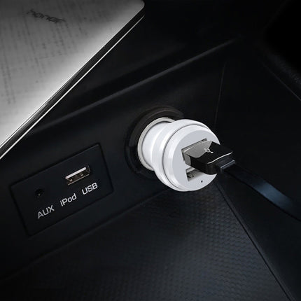 ipipoo XP-1 Dual USB Car Fast Charging Charger with Android Line, XP-1 (White)