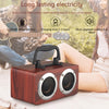 W5B Wooden Portable Dual Horn Stereo Bluetooth Speaker with Phone Holder, Support TF Card / AUX