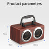 W5B Wooden Portable Dual Horn Stereo Bluetooth Speaker with Phone Holder, Support TF Card / AUX