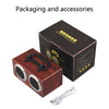 W5B Wooden Portable Dual Horn Stereo Bluetooth Speaker with Phone Holder, Support TF Card / AUX