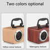 W5B Wooden Portable Dual Horn Stereo Bluetooth Speaker with Phone Holder, Support TF Card / AUX