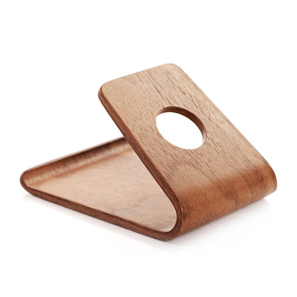 JS01 Wooden Desktop Phone Holder Universal Curved Wood Support Frame For Tablet Phones (Lindens)