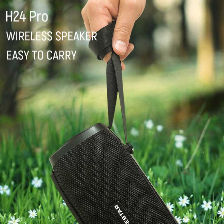 HOPESTAR H24 Pro TWS Portable Outdoor Waterproof Woven Textured Bluetooth Speaker with Rhythm Light, Support Hands-free Call & U Disk & TF Card & 3.5mm AUX & FM, H24 Pro Black, H24 Pro Grey, H24 Pro Blue, H24 Pro Red