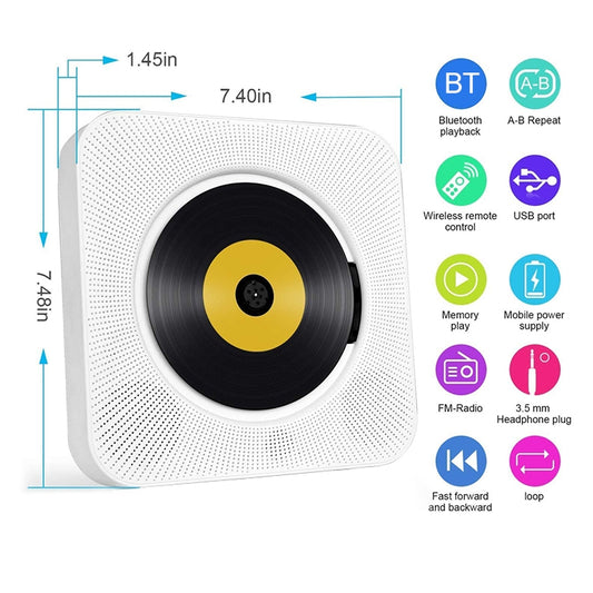 The Second Generation Portable Digital Display Bluetooth Speaker CD Player with Remote Control, Digital Display