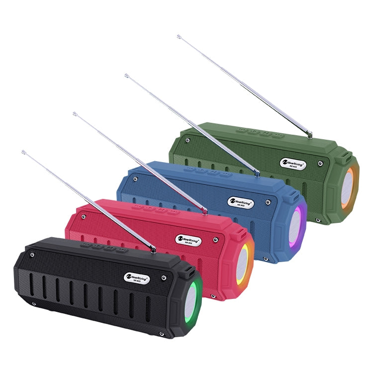 New Rixing NR-905FM TWS Bluetooth Speaker Support Hands-free Call / FM with Shoulder Strap & Antenna, NR-905FM (Red), NR-905FM (Black), NR-905FM (Green), NR-905FM (Blue)