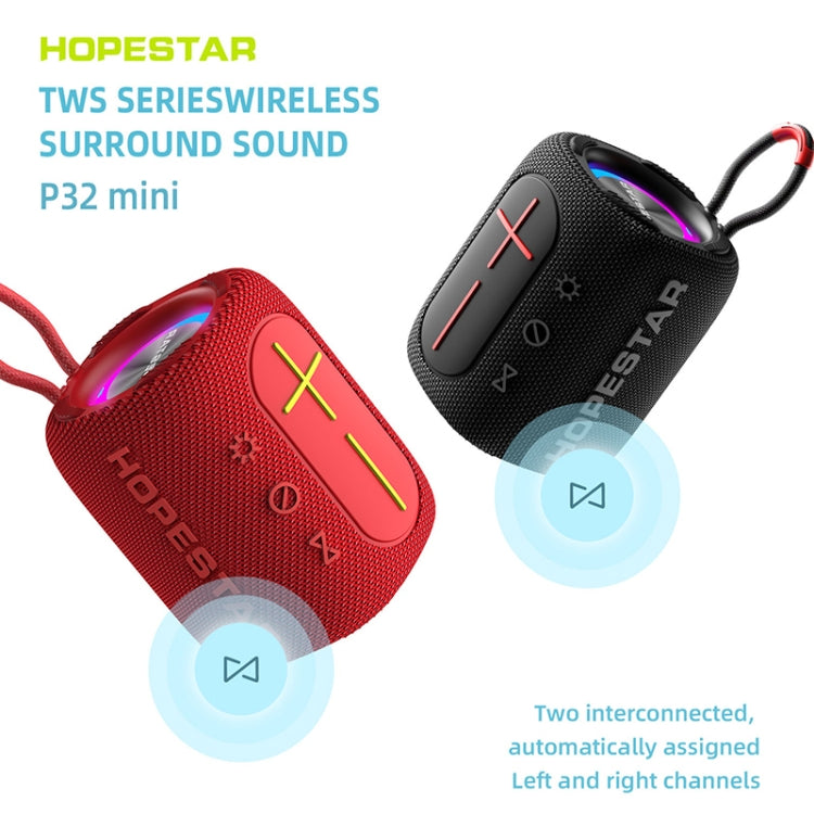 HOPESTAR P32mini TWS Waterproof Wireless Bluetooth Speaker, P32mini(Red), P32mini(Black), P32mini(Grey), P32mini(Blue)