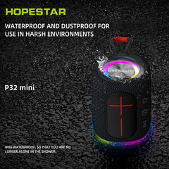 HOPESTAR P32mini TWS Waterproof Wireless Bluetooth Speaker, P32mini(Red), P32mini(Black), P32mini(Grey), P32mini(Blue)