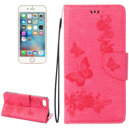 For  iPhone 8 & 7   Pressed Flowers Butterfly Pattern Horizontal Flip Leather Case with Holder & Card Slots & Wallet