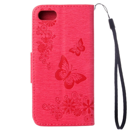For  iPhone 8 & 7   Pressed Flowers Butterfly Pattern Horizontal Flip Leather Case with Holder & Card Slots & Wallet