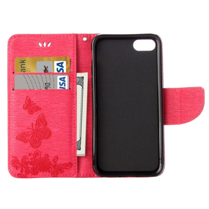For  iPhone 8 & 7   Pressed Flowers Butterfly Pattern Horizontal Flip Leather Case with Holder & Card Slots & Wallet