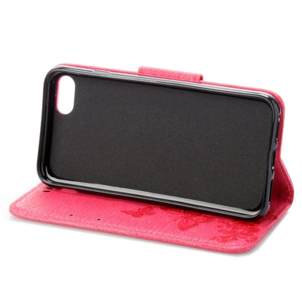 For  iPhone 8 & 7   Pressed Flowers Butterfly Pattern Horizontal Flip Leather Case with Holder & Card Slots & Wallet