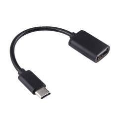 8.3cm USB Female to Type-C Male Metal Wire OTG Cable Charging Data Cable