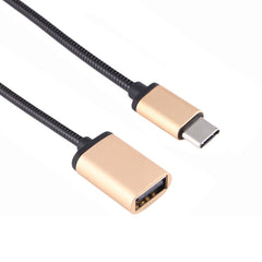 8.3cm USB Female to Type-C Male Metal Wire OTG Cable Charging Data Cable