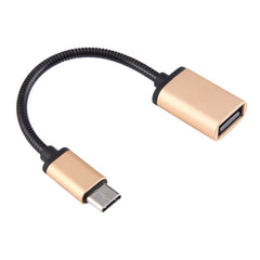 8.3cm USB Female to Type-C Male Metal Wire OTG Cable Charging Data Cable