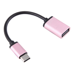 8.3cm USB Female to Type-C Male Metal Wire OTG Cable Charging Data Cable