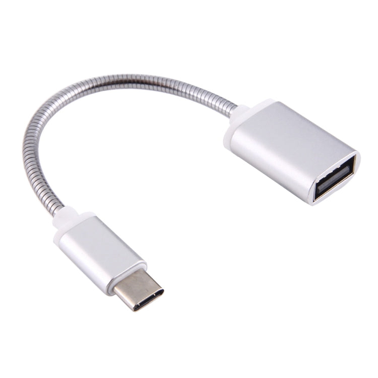 8.3cm USB Female to Type-C Male Metal Wire OTG Cable Charging Data Cable