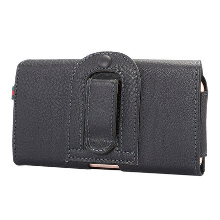 Universal Litchi Texture Vertical Flip Thwartwise PU Leather Case / Waist Bag with Back Splint & Card Slots & 15cm Lanyard for  iPhone 8 & 7  & 6s & 6, Galaxy SIV & SIII, Xiaomi Redmi 3 & 3X, Size: 14.3 x 7.5 x 1.5 cm