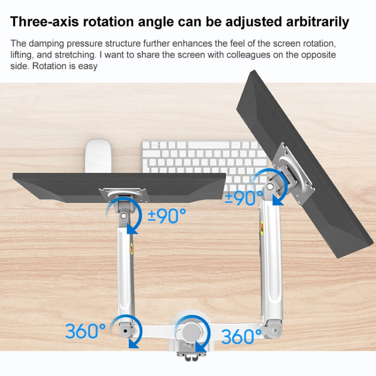 NB H180 Column Type Dual-screen Monitor Holder Desktop Rotating Lifting Computer Monitor Base Hanger, NB H180