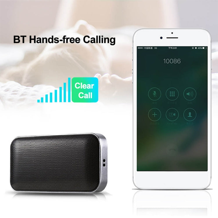 BT209 Outdoor Portable Ultra-thin Mini Wireless Bluetooth Speaker, Support TF Card & Hands-free Calling, Black, Silver