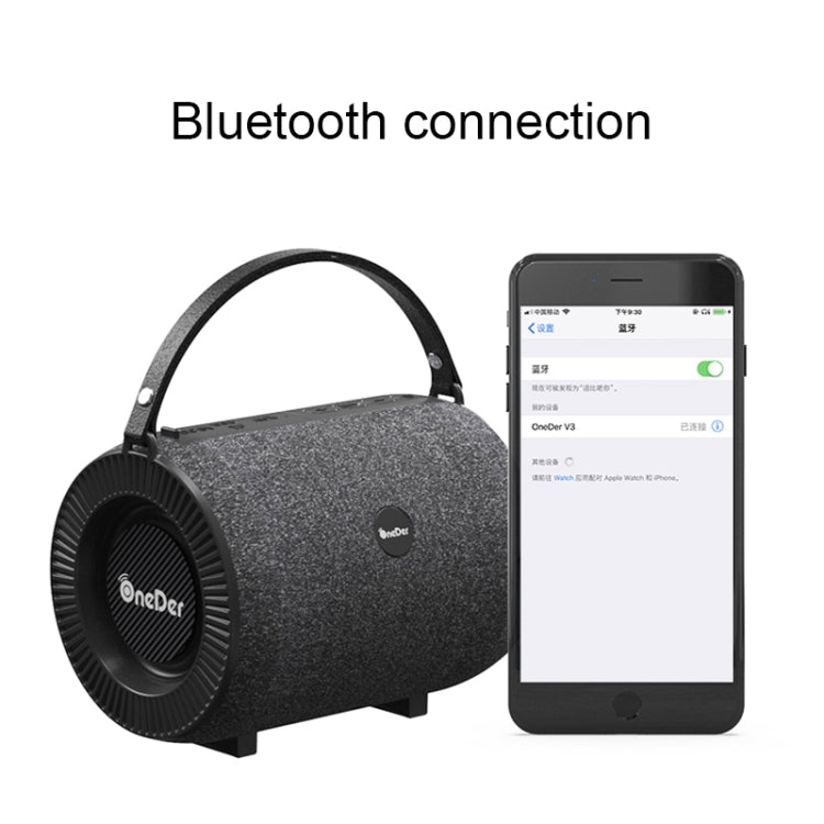 Oneder V3 Outdoor Hand-held Wireless Bluetooth Speaker, Support Hands-free & FM & TF Card & AUX & USB Drive