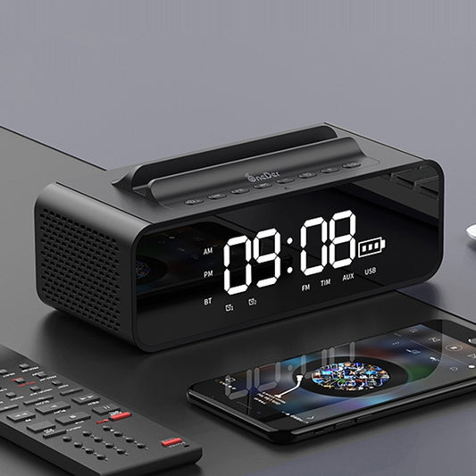 Oneder V06 Smart Sound Box Wireless Bluetooth Speaker, LED Screen Alarm Clock, Support Hands-free & FM & TF Card & AUX & USB Drive