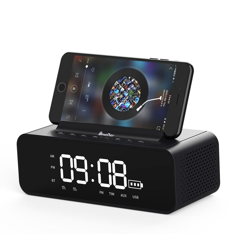 Oneder V06 Smart Sound Box Wireless Bluetooth Speaker, LED Screen Alarm Clock, Support Hands-free & FM & TF Card & AUX & USB Drive