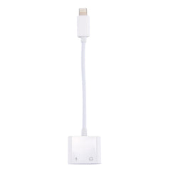 2 in 1 8 Pin Male to 8 Pin Charging + 8 Pin Audio Female Earphone Adapter with Call Function, Support IOS 10.3.1 or Above