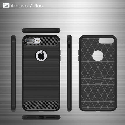For iPhone 7 Plus Brushed Texture Fiber TPU Rugged Armor Protective Case, For iPhone 7 Plus