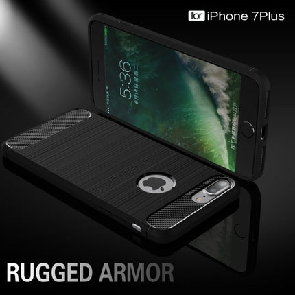 For iPhone 7 Plus Brushed Texture Fiber TPU Rugged Armor Protective Case, For iPhone 7 Plus