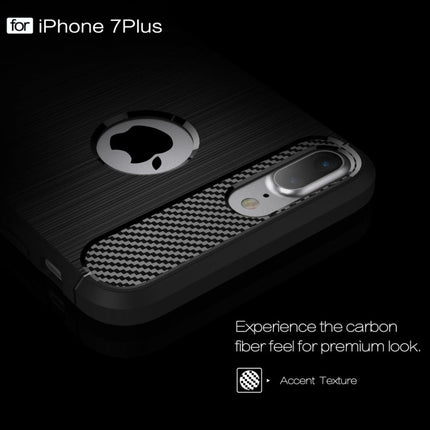 For iPhone 7 Plus Brushed Texture Fiber TPU Rugged Armor Protective Case, For iPhone 7 Plus