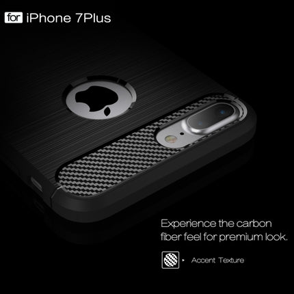 For iPhone 7 Plus Brushed Texture Fiber TPU Rugged Armor Protective Case, For iPhone 7 Plus, For 8P & 7P, For 7 Plus