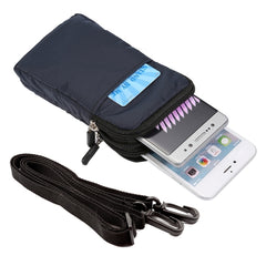 Universal Multi-function Plaid Texture Double Layer Zipper Sports Waist Bag / Shoulder Bag for iPhone X  & 7 & 7 Plus / Galaxy S9+ / S8+ / Note 8 / Sony Xperia Z5 / Huawei Mate 8, Size: 16.5 x 9.0 x 3.0cm