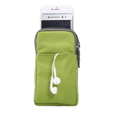 Universal Multi-function Plaid Texture Double Layer Zipper Sports Waist Bag / Shoulder Bag for iPhone X  & 7 & 7 Plus / Galaxy S9+ / S8+ / Note 8 / Sony Xperia Z5 / Huawei Mate 8, Size: 16.5 x 9.0 x 3.0cm