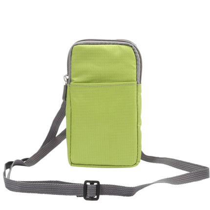 Universal Multi-function Plaid Texture Double Layer Zipper Sports Waist Bag / Shoulder Bag for iPhone X  & 7 & 7 Plus / Galaxy S9+ / S8+ / Note 8 / Sony Xperia Z5 / Huawei Mate 8, Size: 16.5 x 9.0 x 3.0cm