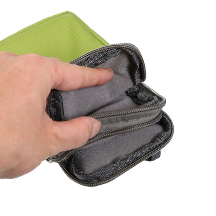 Universal Multi-function Plaid Texture Double Layer Zipper Sports Waist Bag / Shoulder Bag for iPhone X  & 7 & 7 Plus / Galaxy S9+ / S8+ / Note 8 / Sony Xperia Z5 / Huawei Mate 8, Size: 16.5 x 9.0 x 3.0cm