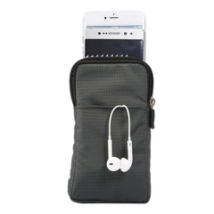 Universal Multi-function Plaid Texture Double Layer Zipper Sports Waist Bag / Shoulder Bag for iPhone X  & 7 & 7 Plus / Galaxy S9+ / S8+ / Note 8 / Sony Xperia Z5 / Huawei Mate 8, Size: 16.5 x 9.0 x 3.0cm